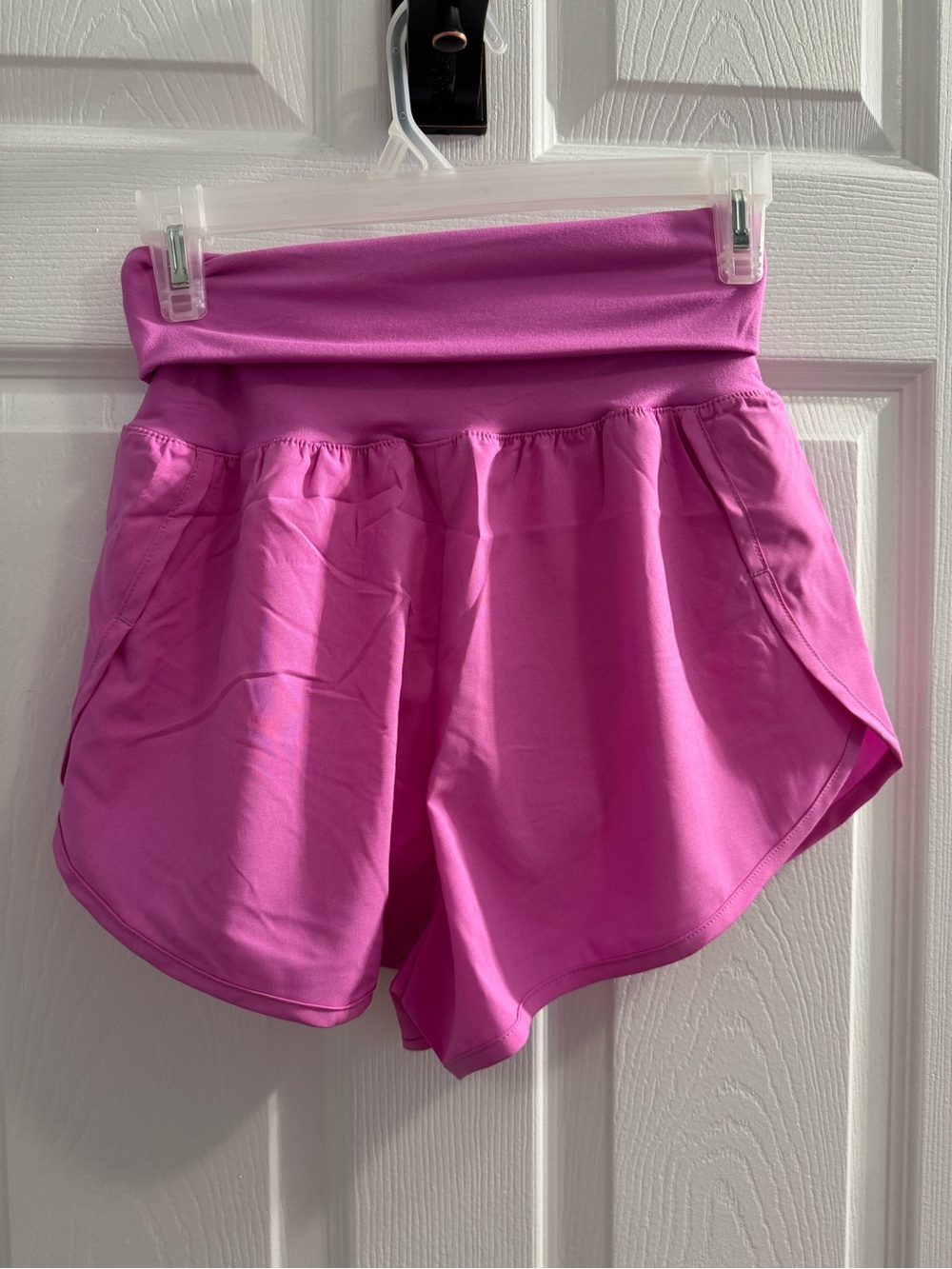 Zenana Women’s High-Waist Athletic Shorts in mauve, NWOT, size: small